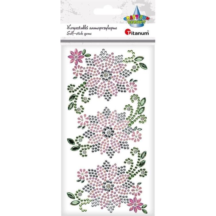 Kryształki samoprzylepne Kwiaty 5szt