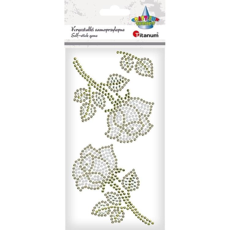 Kryształki samoprzylepne Róże złoto-białe 2szt