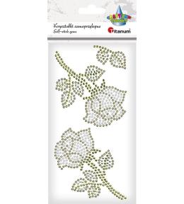 Kryształki samoprzylepne Róże złoto-białe 2szt