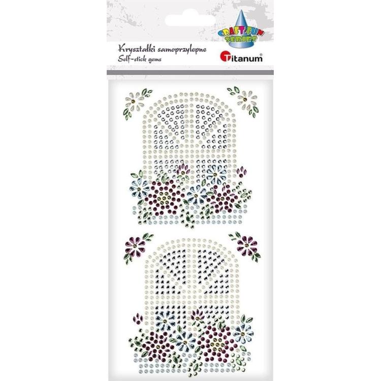 Kryształki samoprzylepne Okna z kwiatami 2szt