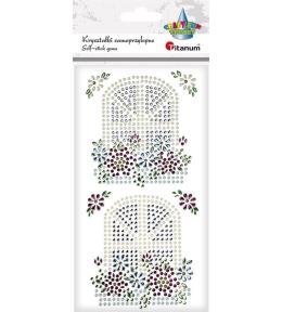 Kryształki samoprzylepne Okna z kwiatami 2szt