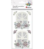 Kryształki samoprzylepne Okna z kwiatami 2szt