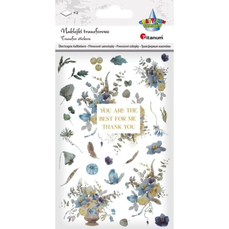 Naklejki transferowe Kwiaty niebieskie 2 plansze