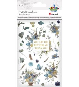 Naklejki transferowe Kwiaty niebieskie 2 plansze