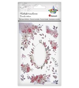 Naklejki transferowe Kwiaty różowe 2 plansze