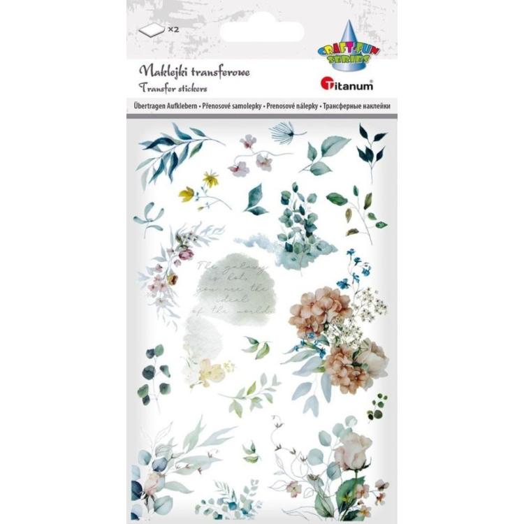 Naklejki transferowe Kwiaty zielone 2 plansze
