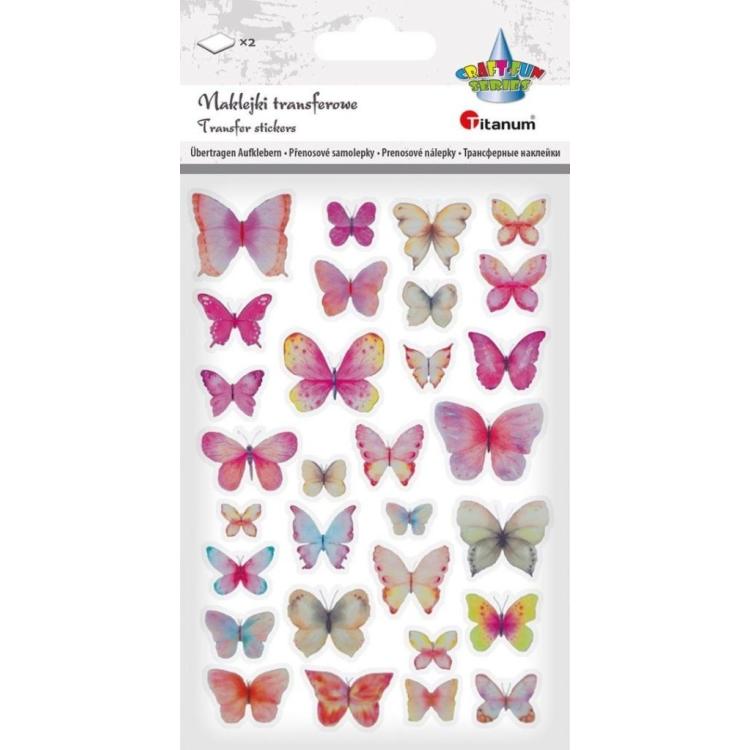 Naklejki transferowe Motyle różowe i niebieskie