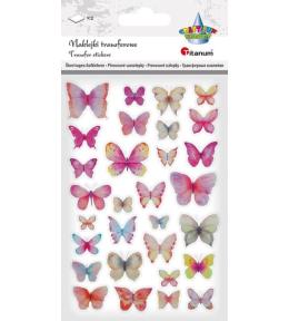 Naklejki transferowe Motyle różowe i niebieskie