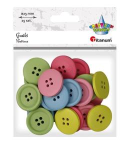 Guziki drewniane okrągłe 25szt mix