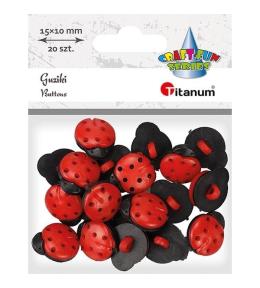 Guziki plastikowe biedronki 13x15mm 20szt