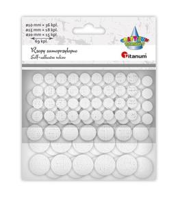 Rzepy samoprzylepne okrągłe białe 69kpl