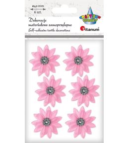 Dekoracje samoprzylepne 3D kwiaty różowe 6szt