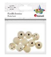 Koraliki drewniane okrągłe z twarzą 10szt