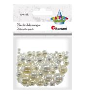 Koraliki plastikowe perełki białe perłowe100szt