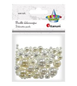 Koraliki plastikowe perełki białe perłowe100szt