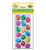 Naklejki wypukłe miękkie pisanki 20x25mm mix 32szt