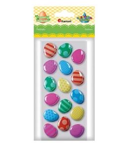 Naklejki wypukłe miękkie pisanki 20x25mm mix 32szt