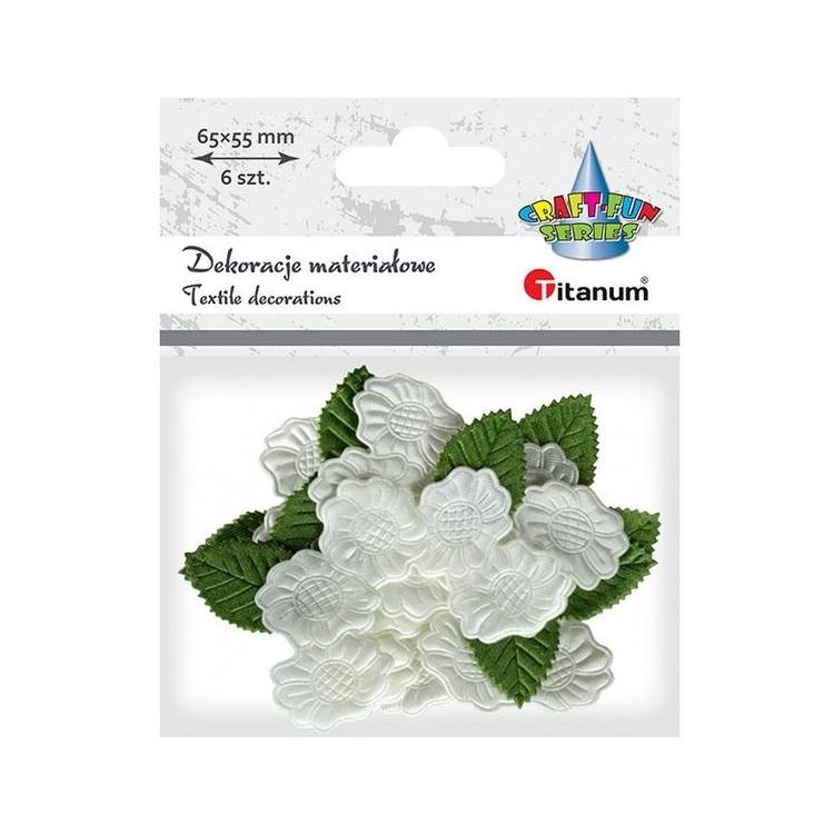 Ozdoba materiałowa Kwiaty gardenii 6szt