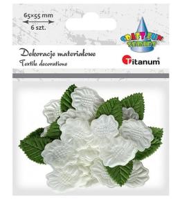 Ozdoba materiałowa Kwiaty gardenii 6szt