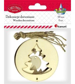 Drewniane zawieszki choinka 6szt