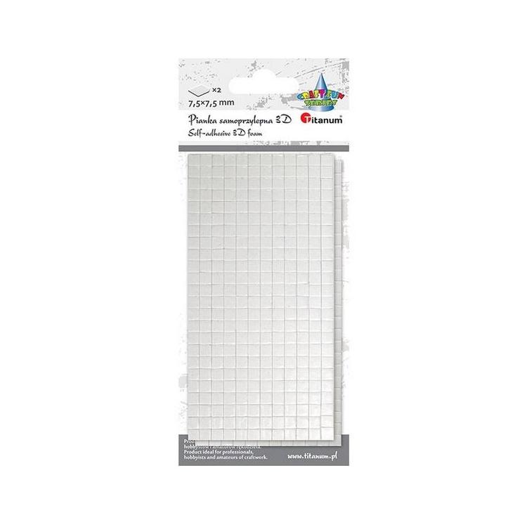 Pianka samoprzylepna 3D 7.5x7.5mm biała 2szt