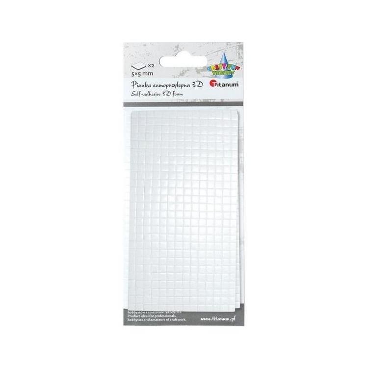 Pianka samoprzylepna 3D 5x5mm biała 2szt