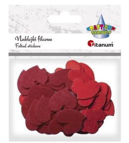 Naklejki filcowe serca 30x25mm mix kolorów 50szt