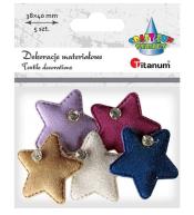 Ozdoba materiałowa Gwiazdki z krysztakiem mix 5szt
