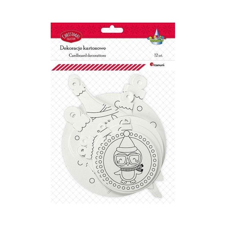 Dekoracje kartonowe do kolorowania 12szt