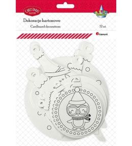 Dekoracje kartonowe do kolorowania 12szt