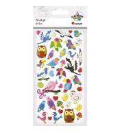 Naklejki wypukłe ptaki, serca 42szt