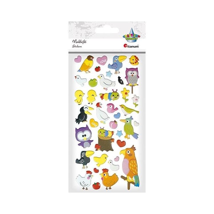 Naklejki wypukłe ptaki 42szt