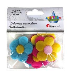 Aplikacje materiałowe kwiaty 45x45mm mix 10szt