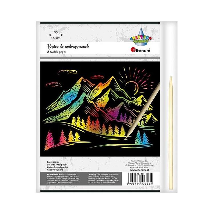 Papier do wydrapywanek 147x210mm czarny 10szt.