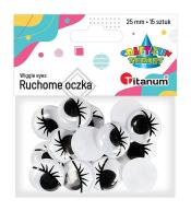 Oczy bez kleju z rzęsami 25mm mix 15szt