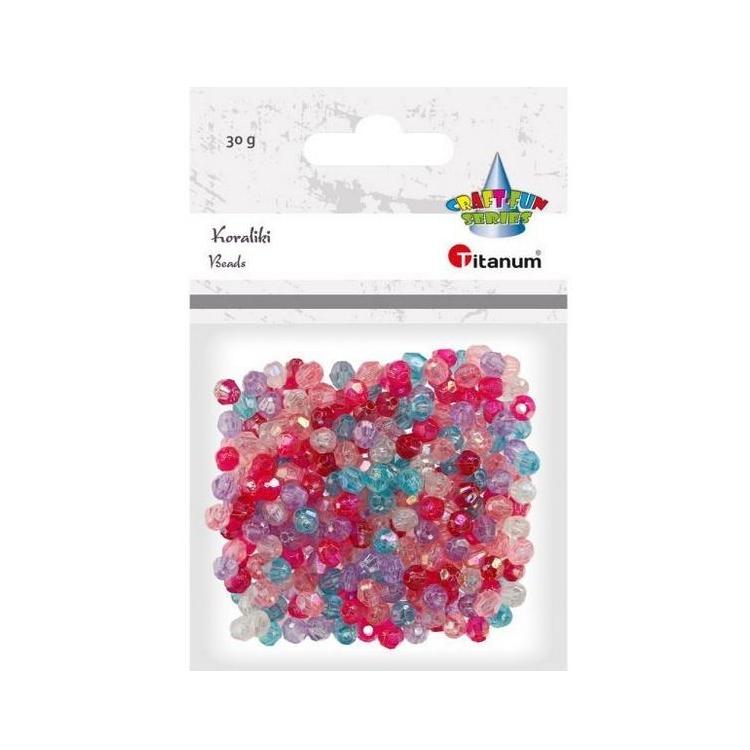 Koraliki plastikowe fasetowane mix 30g