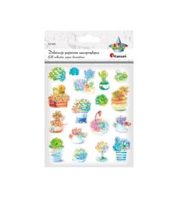 Naklejki papierowe 3D kaktusy 17szt