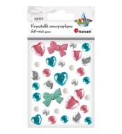 Kryształki samoprzylepne róż niebieski mix 33szt