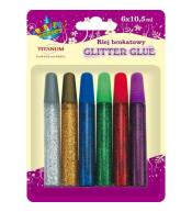 Klej z brokatem 6 kolorów