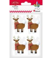 Naklejki papierowe 3D renifery 8szt