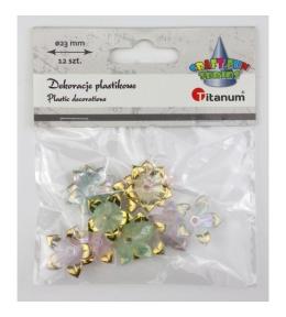 Koraliki plastikowe kwiatki 23mm 12szt