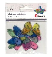 Dekoracje materiałowe motyle 48x36mm 8szt