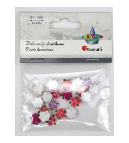 Dekoracje plastikowe róże 11mm 20szt