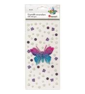 Kryształki samoprzylepne motyl 3D 75x60mm 82szt