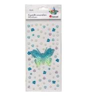 Kryształki samoprzylepne motyl 3D 75x60mm 82szt
