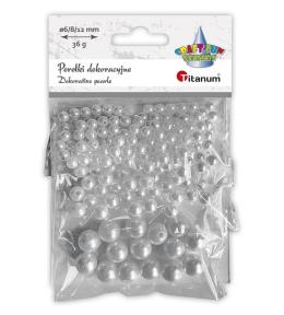 Koraliki plastikowe perełki białe 36g