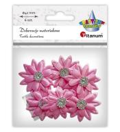 Dekoracje samoprzylepne 3D kwiaty różowe 6szt