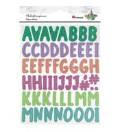Naklejki papierowe brokat alfabet i cyfry 109szt