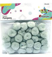 Pompony akrylowe 25mm szare 30szt