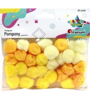 Pompony akrylowe 25mm żółte 30szt